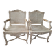 Paire de fauteuils régence; cannés; laquées blancs 19éme siécle