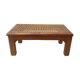 Tabouret bas, repose pieds bois et cannage