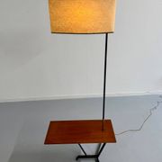 Vintage French design metal and brass floor lamp from the 1950s, Arlus