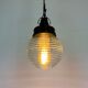 Industrial bakelite pendant light with ribbed glass, 1970s