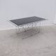 Max Sauze dining table in metal and enameled glass, 1960