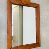 Brutalist elm mirror 70s, solid wood