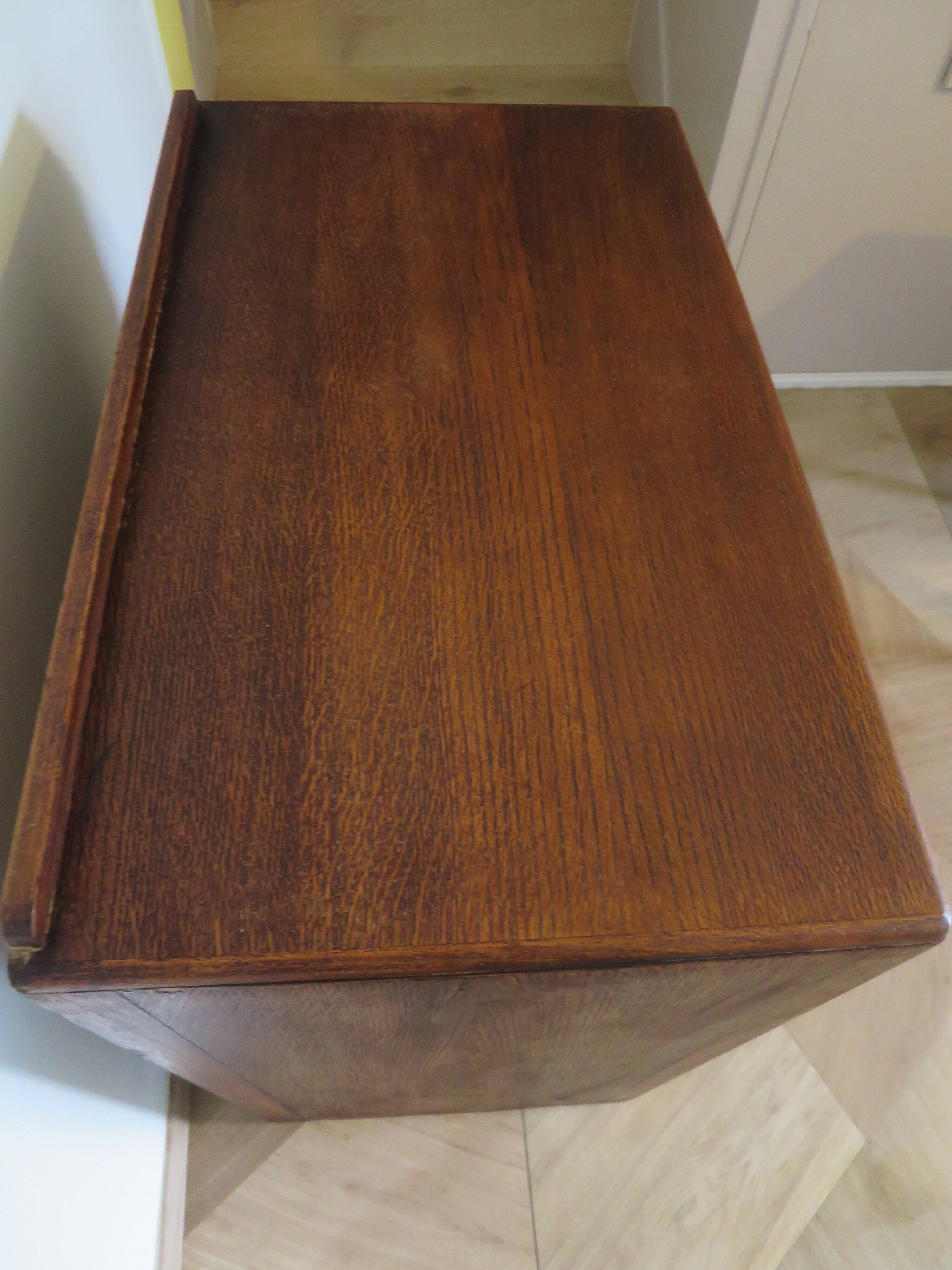 Art Deco chest of drawers with 4 drawers in oak, France 1930s-50s