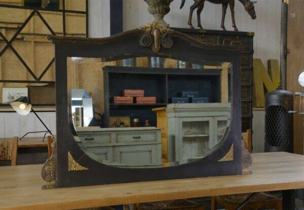 Mirror with wood and bronze art deco ornament 1930's