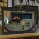 Mirror with wood and bronze art deco ornament 1930's