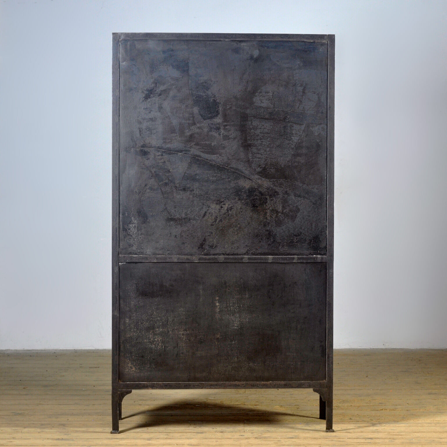 Polished iron medical cabinet, 1930s