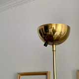 Vintage modernist floor lamp Saint Germain Lumière, brass, France 1980