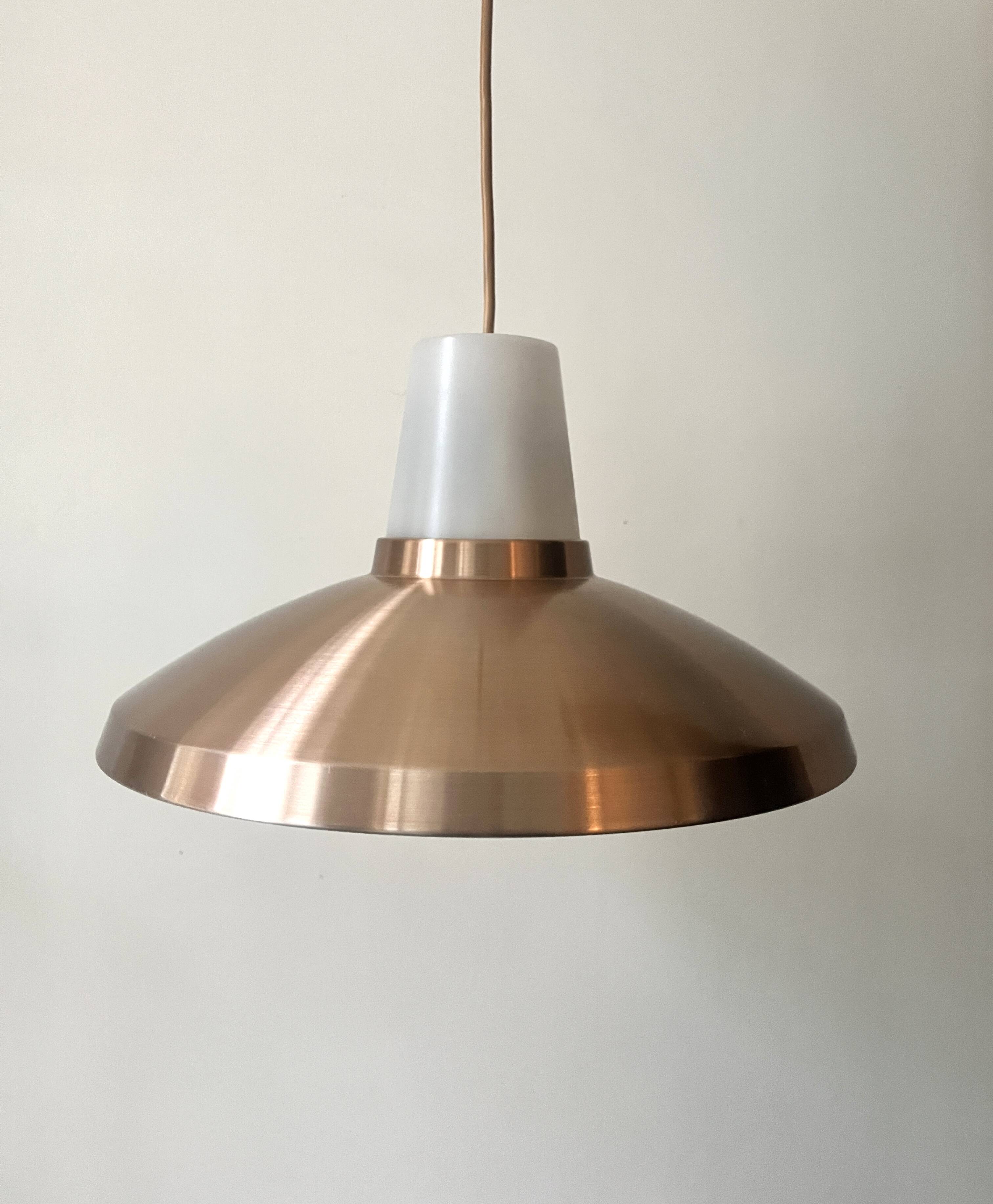 Mid-century Scandinavian pendant light in pink chrome metal, 1970s design