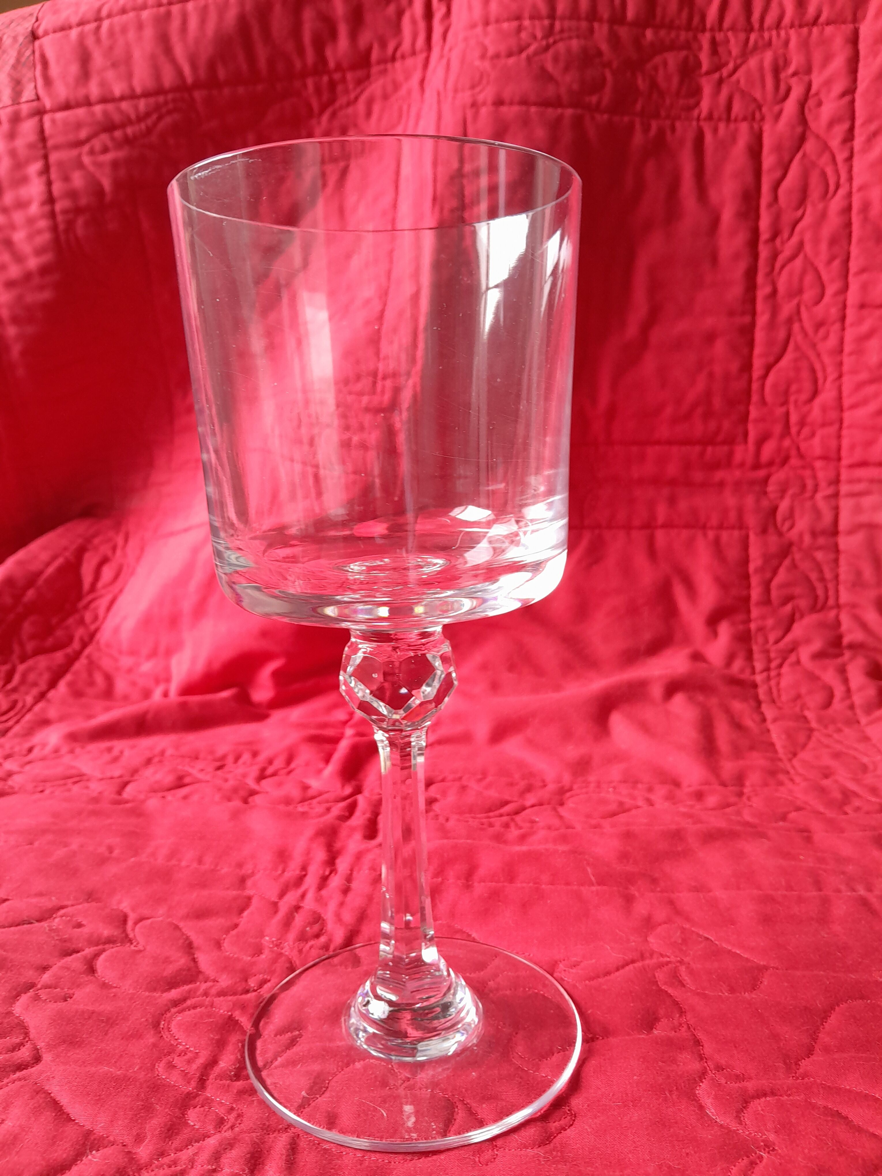 6 crystal stemmed glasses