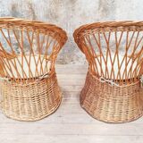 Vintage wicker armchairs