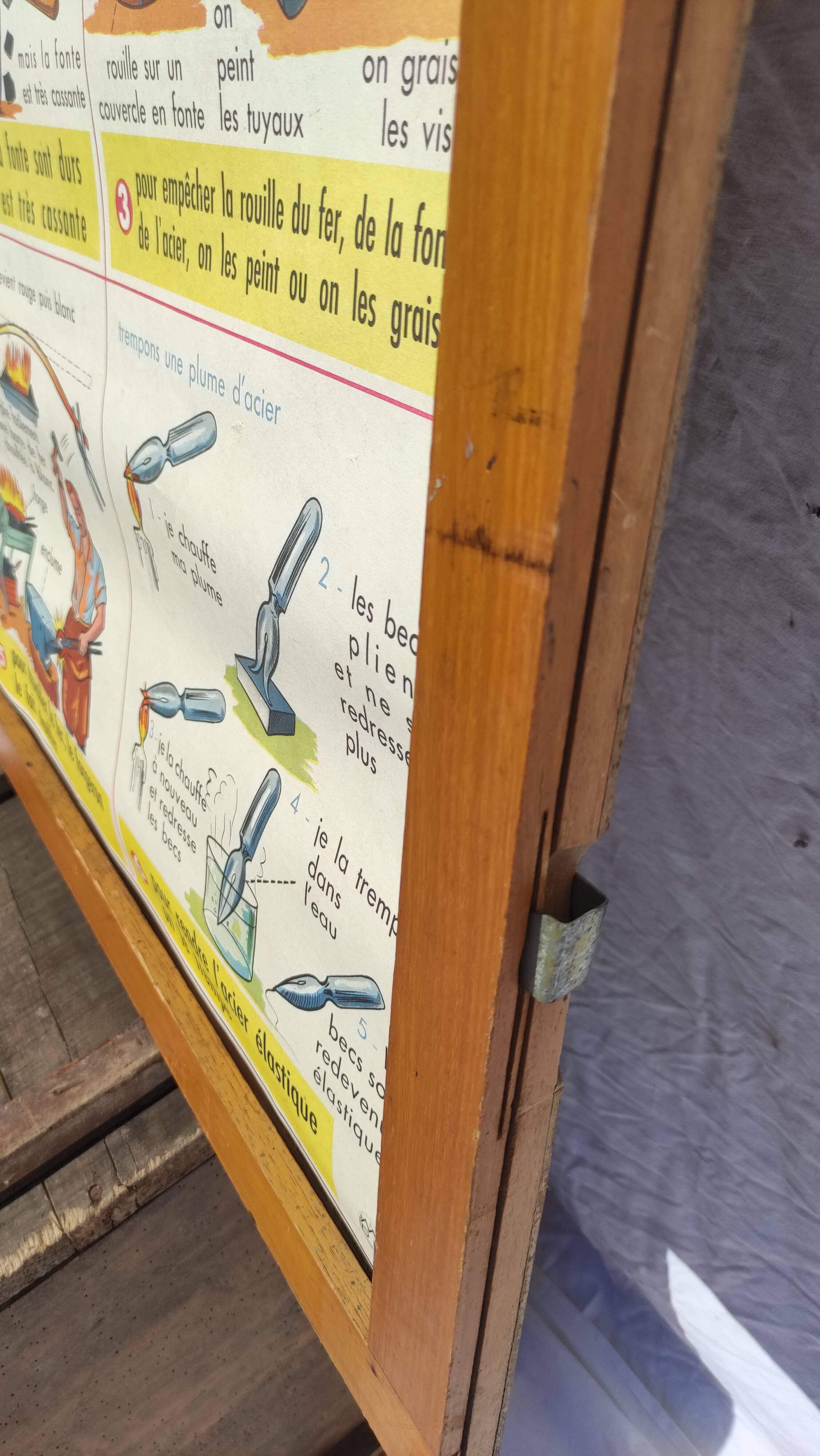 Frame and old pedagogical and school poster