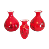 Set de 3 vases en verre Murano handmaee