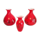 Set of 3 handmaee Murano glass vases