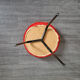 Tabouret tripode moumoute rouge vintage