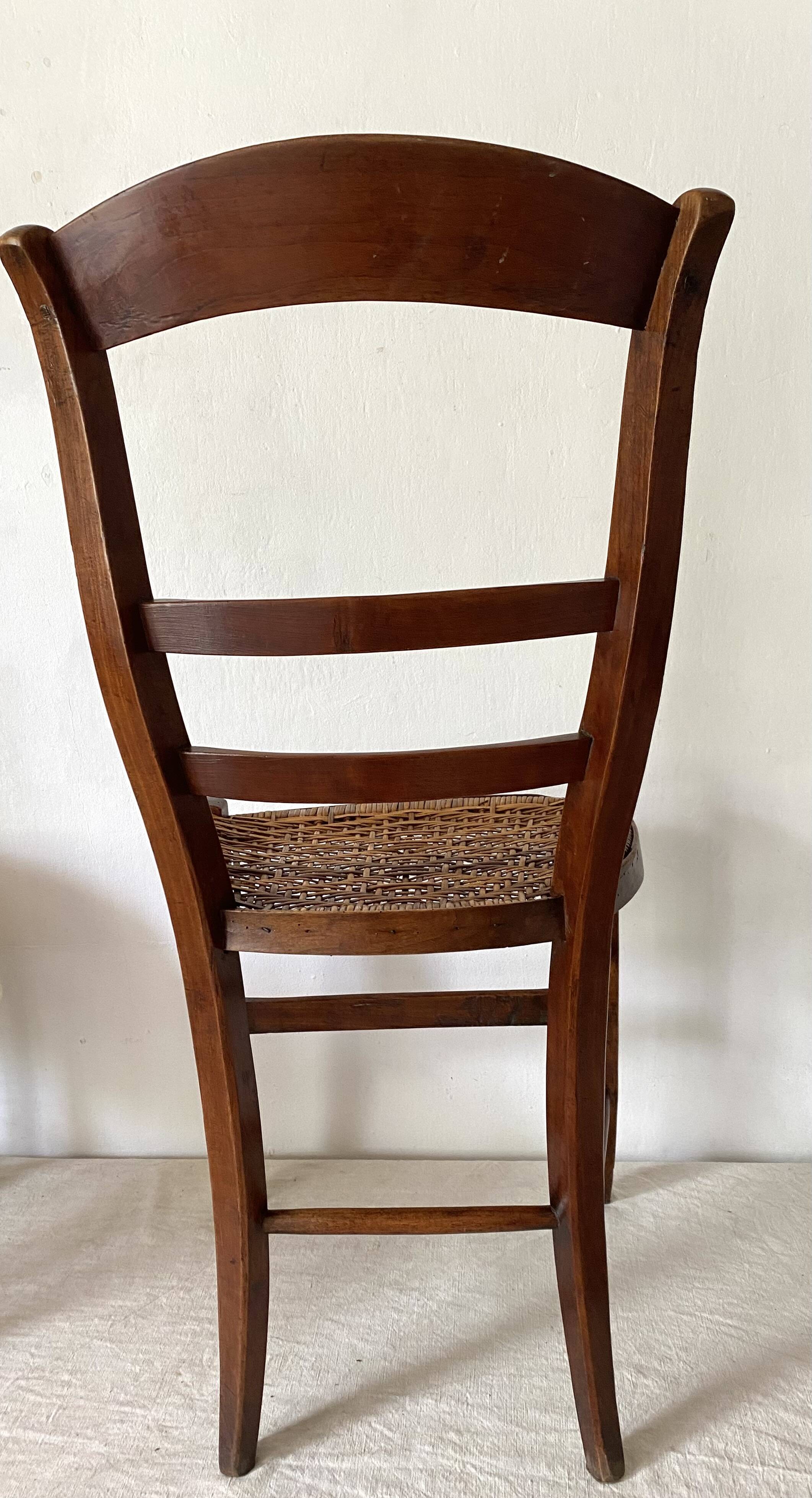 Rattan cane wooden chair