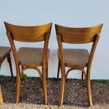 Série de 4 chaises de bistrot restaurant vintage- 1950s