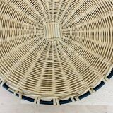 50s metal rattan tray