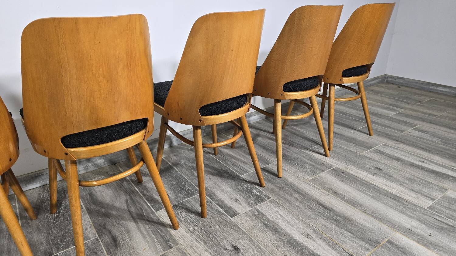 Dining Chairs by Radomir Hoffman for Ton, 1950s, Set of 8