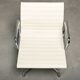 Charles & Ray Eames EA108 Dining Chair in Polished Aluminum and White leath