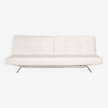 Smala Cinna white leather sofa by Pascal Mourgue
