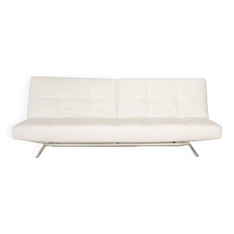 Smala Cinna white leather sofa by Pascal Mourgue