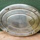 Art deco hors d'oeuvres server, silver metal, mahogany, glass