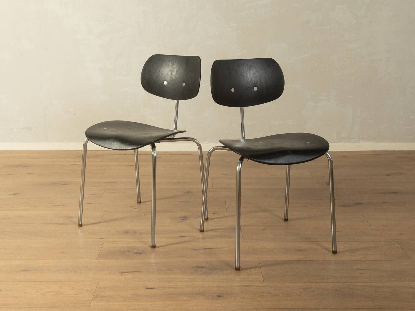 Set of 2 classic SE 68 dining chairs from the 1950s by Egon Eiermann for Wilde & Spieth