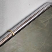 Italian Space Age Chrome and Brass Rectangular Wall Mirror, 1970s