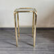 Fifth wheel end of sofa smoked glass and gold metal