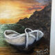 Painting oil antoine barques seaside + gilded wood frame #a220