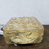 Amber glass wall lamp vintage flowers