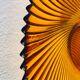 Vintage wavy amber glass fruit bowl, 1970s