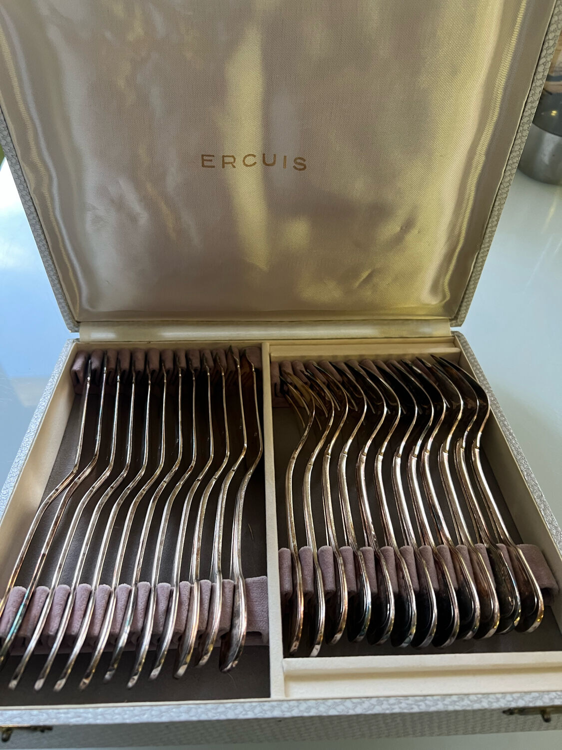 Housewife Ercuis fish cutlery silverware 24 pieces