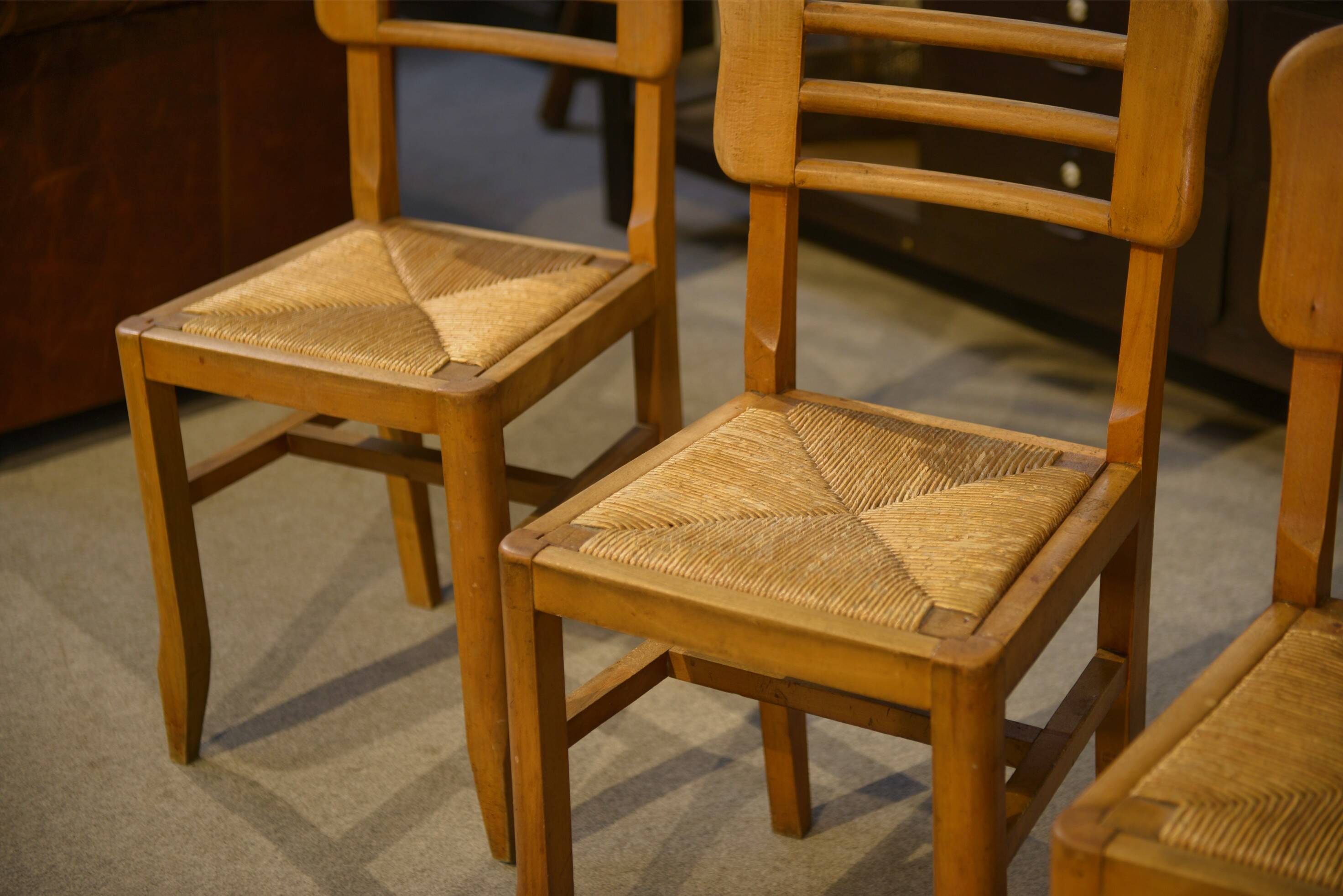 Ensemble de 6 chaises Pierre Cruège 1950’s