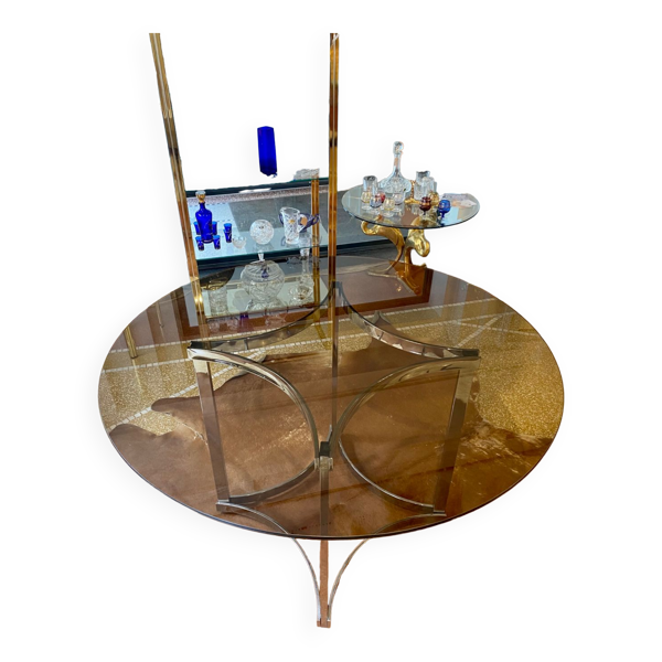 Table ronde en verre 1970