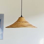 Very large vintage rattan pendant light.