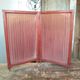 By fire art-nouveau in wood, embossed leather and fabric