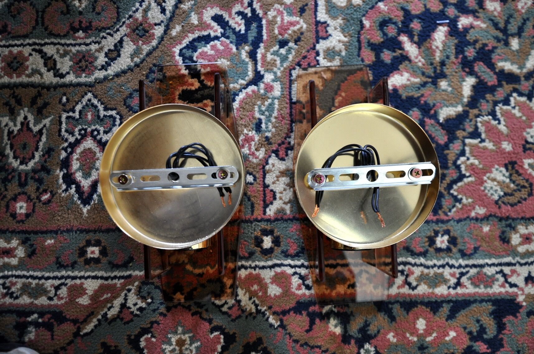 Pair of Veca wall lamps in Murano Glass Italy 1970