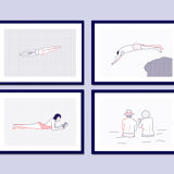 Illustration A4 Naiade No. 7/8 Brittany blue bather