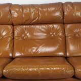 Scandinavian fawn leather sofa