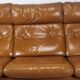 Scandinavian fawn leather sofa