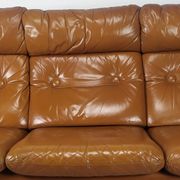 Canapé cuir fauve scandinave