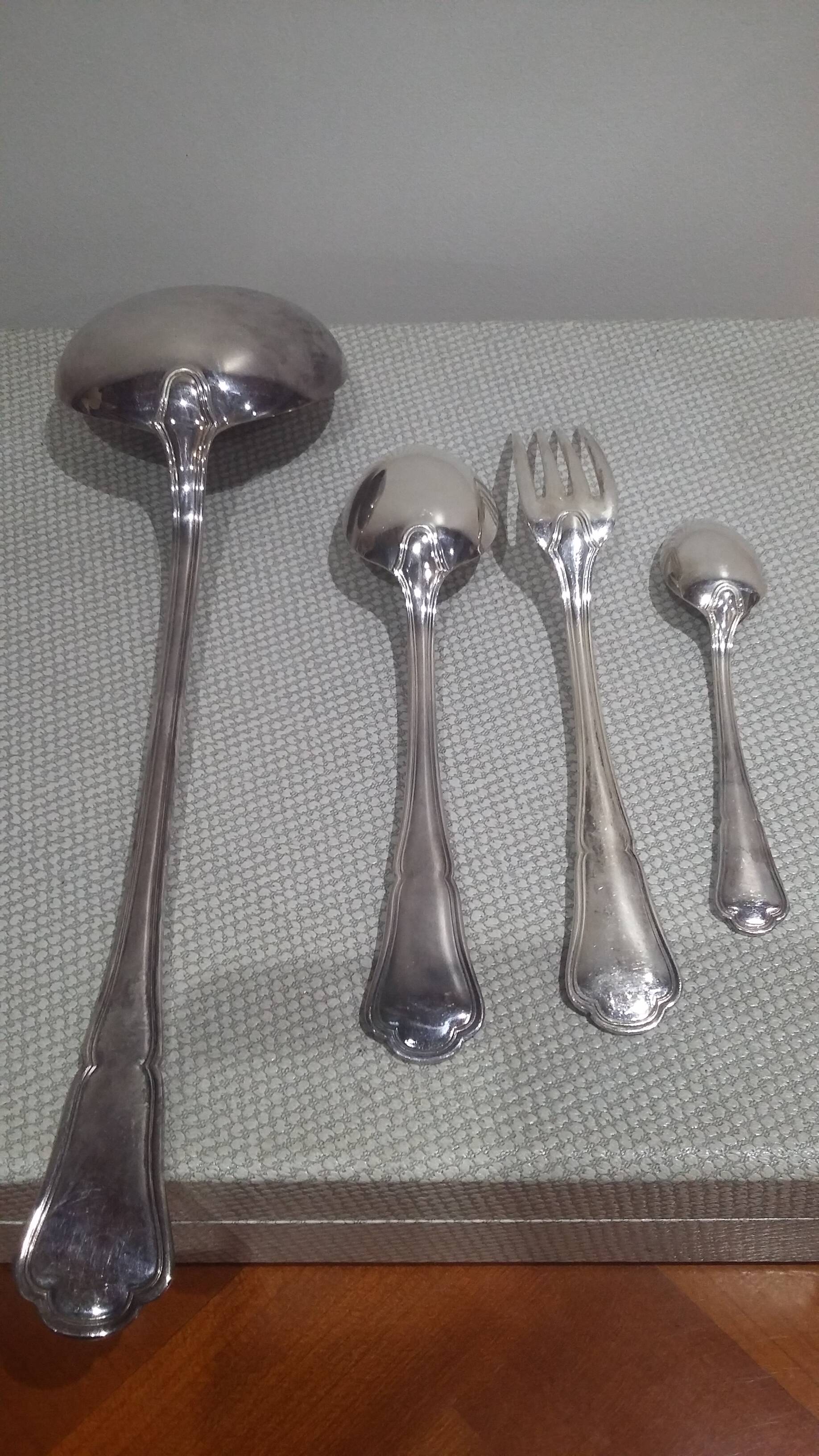 37-Piece Silver-Plated Metal Cutlery Set from Ercuis