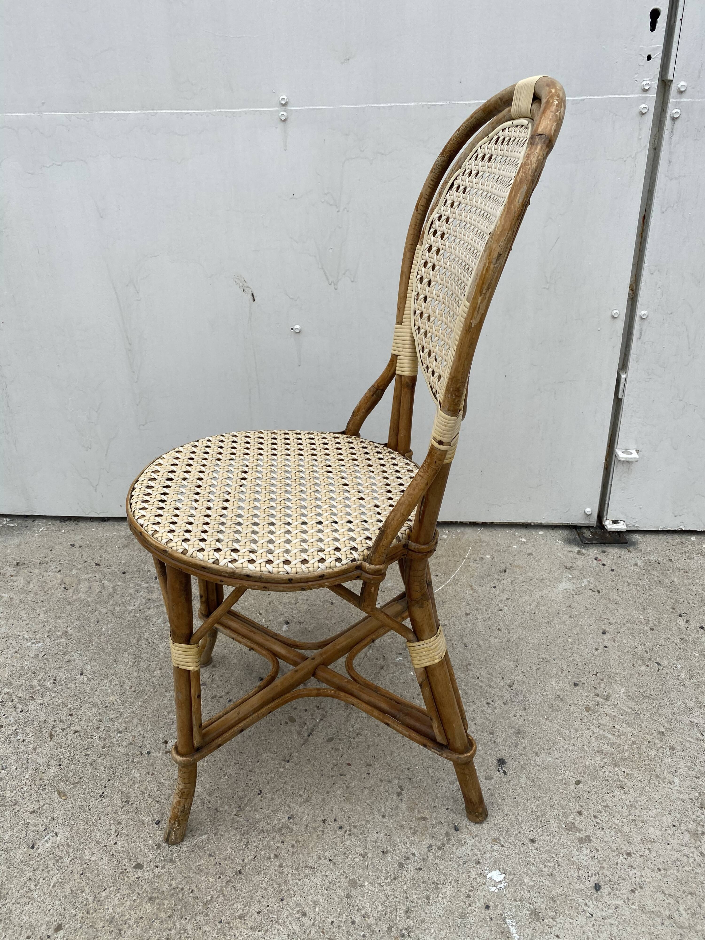 Rattan bistro chair 1970
