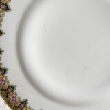 Vintage pedestal dish White porcelain with flowers Made in France