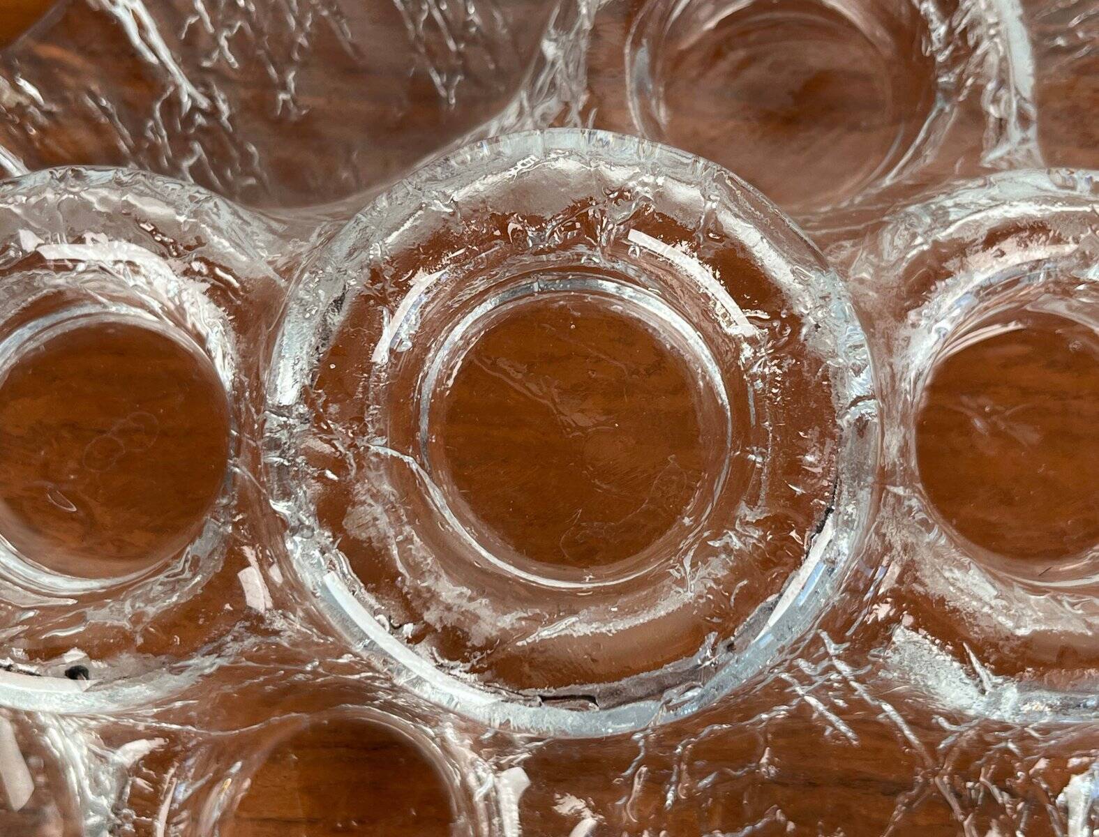 Bougeoir en verre d'art vintage par Pertti Kallionen pour Muurla, années 1970