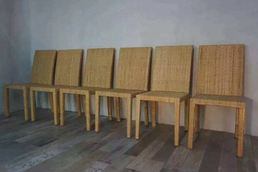 Set of 6 chairs model 1935 by Jean Michel Frank and Adolphe Chanaux for Ecart