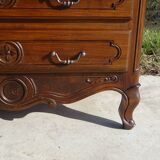 3-in-1 furniture: chest of drawers, secretary, and display cabinet, in walnut.