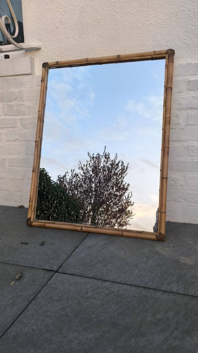 Miroir en rotin 1960