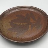 Set of 2 plates in pyrite stoneware with floral decoration h. siegfried, souffle